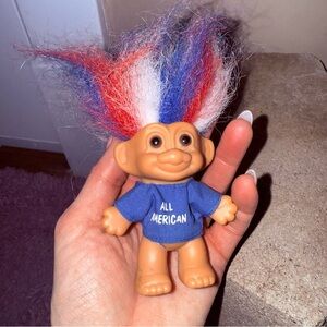 Patriotic Troll Doll with Colorful Hair
